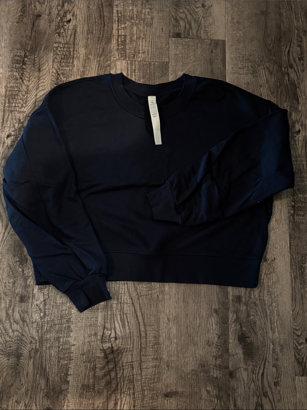 Lululemon Cropped Crewneck Sweatshirt - True Navy - Size 10